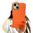 thumbnail image 1 of Shiny Lens Frame Diamond Grid Phone case, Anti-Drop Protection, Small Fragrance Style, Multiple Colours Available, for iPhone 15 14 13 12 11 Pro Max Phone case (Orange,iPhone 14 Pro), 1 of 8