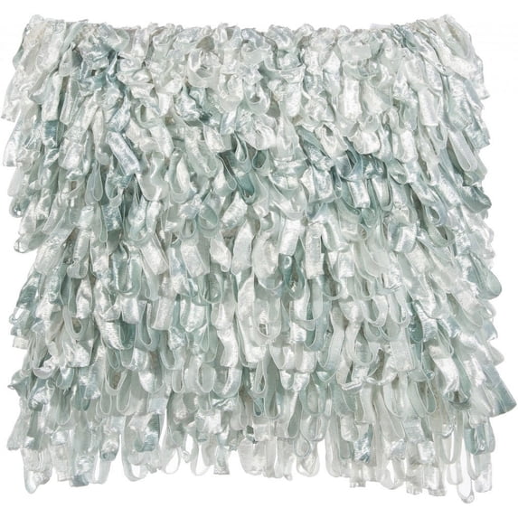 Shiny Light Blue Shaggy Throw Pillow