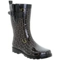 thumbnail image 1 of Shiny Lucky Horseshoes Rubber Mid Calf Sporty Women Rain Boot, 1 of 3