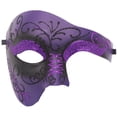 thumbnail image 1 of Shiny Masquerade Masks for Men One Eyed Half Face Vintage Venetian Masks Carnival Halloween Mask for Party Prom Ball Costume Mask 1 PC Purple One Size, 1 of 2