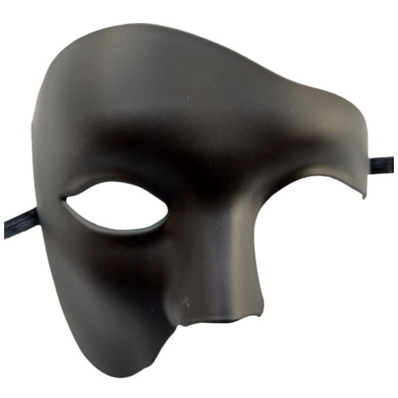 Shiny Masquerade Masks for Men One Eyed Half Face Vintage Venetian Masks Carnival Halloween Mask for Party Prom Ball Costume Mask 1 PC Black One Size
