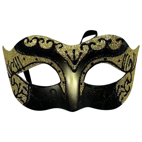 Shiny Masquerade Masks for Unisex Fashion Vintage Venetian Masks Carnival Halloween Mask for Party Prom Ball Costume Mask 1 PC Gold One Size