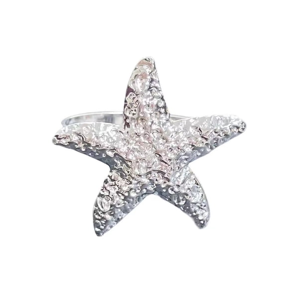 Shiny Metal Napkin Rings Coastal Seashell Napkin Holder For Beach Dining Metal C One Size Summer