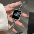 thumbnail image 1 of Shiny Metal Star Band for Apple Watch 42(Series 1/2/3)/44/45/46/49mm, Compatible with iWatch Series 10 9 8 SE Ultra 7 6 5 4 3 2 1, Adjustable Strap with Rhinestone Stars for Women, Silver, 1 of 7