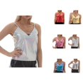 thumbnail image 1 of Shiny Metallic Crop Camisole Tops for Women V Neck Spaghetti Strap Sparkly Holographic Cami Tank Tops Disco Party Clubwear, 1 of 4