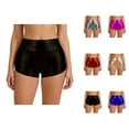 thumbnail image 1 of Shiny Metallic Shorts for Women Summer Casual High Waisted Pu Leather Sparkly Hot Shorts Party Clubwear, 1 of 9