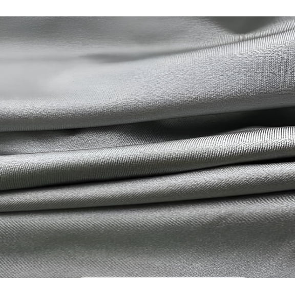 Shiny Milliskin Nylon Spandex Fabric by the Yard – 60” Wide, 4-Way Stretch Material for Costumes, Swimwear, Dancewear, Gowns, Activewear – Soft, Lightweight & Durable (1 Yard, Silver)