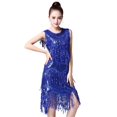 thumbnail image 1 of Shiny O-Neck Sleeveless 1920s Sequin Fringe Flapper Dance Dresses Costumes Stunning, 1 of 7