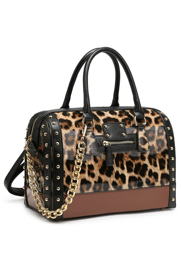 Shiny Patent Faux Leather Handbags Barrel Top Handle Satchel Bag Shoulder Bag for Women