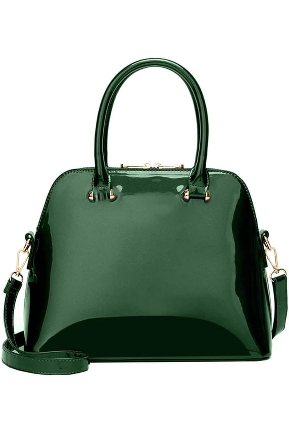 Shiny Women Handbag Patent Leather Bowknot Purse Charm Glossy Top-Handle Satchel Tote Fashion Shoulder Bag