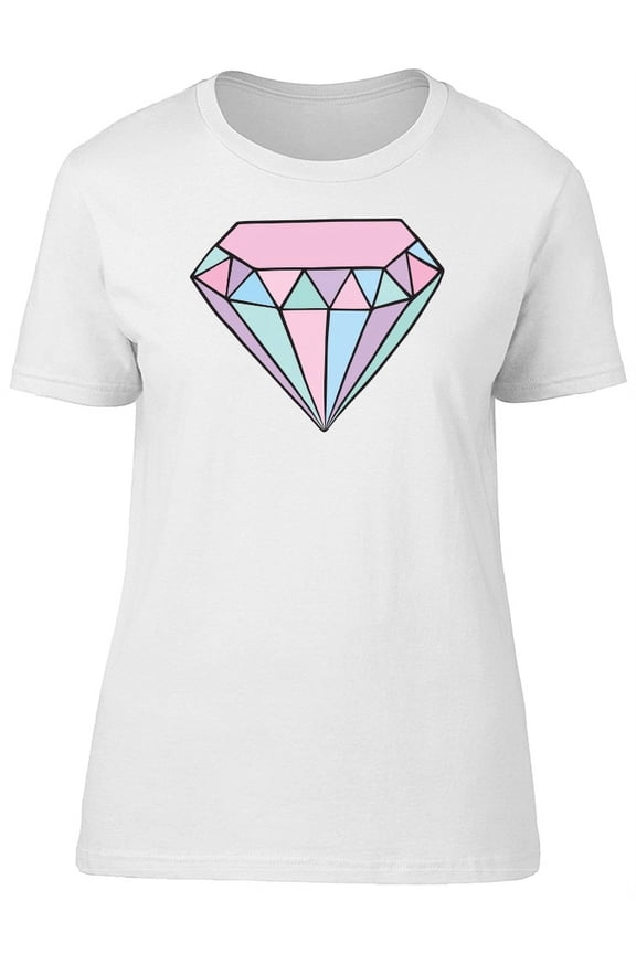 Shiny Pink Diamond T-Shirt Women -Image by Shutterstock, Female Medium