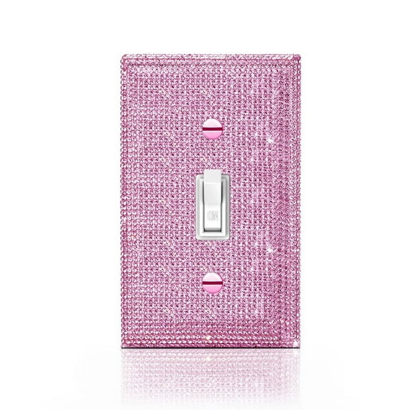 Shiny Pink Rhinestones Wall Plates Light Switch Decorative Cover Plate Single Toggle Rhinestones Outlet Covers Wall Plate Decorative