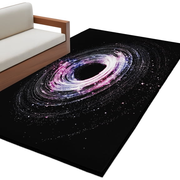 Shiny Pink Starry Night Area Rug 3x5 Washable Rug Non Slip Abstract Art Cosmic Swirl Large Area Rug Indoor Floor Carpet for Entryway Bedroom Kitchen Living Room Home Office Dining Room Nursery