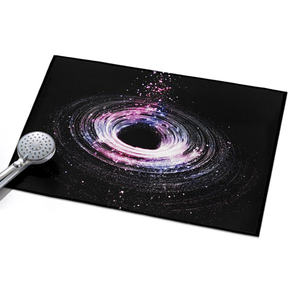 Shiny Pink Starry Night Entryway Rug 2x3ft Washable Non Slip Bathroom Rug Low Pile Indoor Floor Front Door Mat Abstract Art Cosmic Swirl Rectangle Area Rugs Carpet for Kitchen Office Dining Room Home