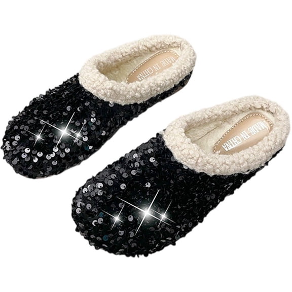 Shiny Plush Slippers Non Slip Bride Slippers Elegant House Shoes for Adults Home Indoor and Outdoor Activities Wear