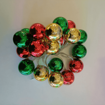 Shiny Red Green Gold Christmas Ball Ornament Set, Mixed Metallic Spherical Baubles for Xmas Tree Wreath Garland Holiday Decor 4m