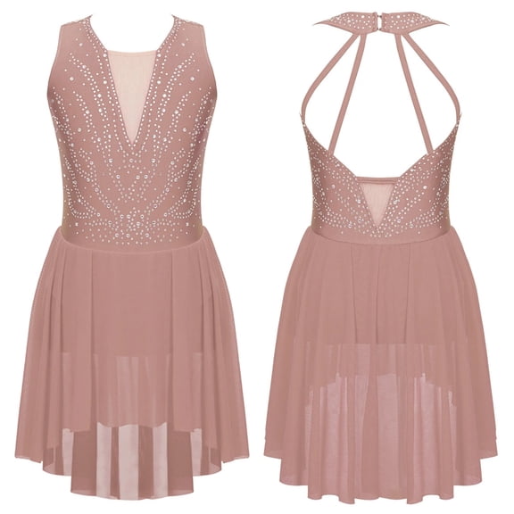 Shiny Rhinestone Artistic Figure Skating Costume Ballet Jersey