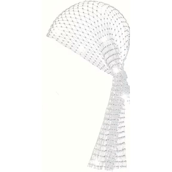 Shiny Rhinestone Mesh Headscarf Headband for Women Wide Elastic Durag Style