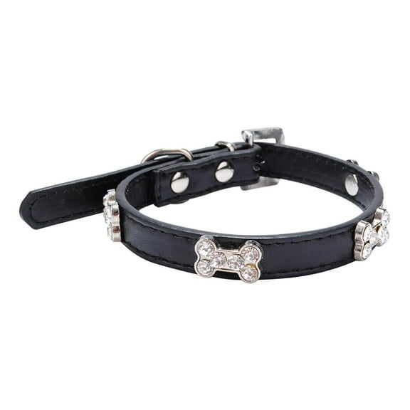Shiny Rhinestone Pet Bone Jewelry Dog Collar Chain for Small and Medium Dogs