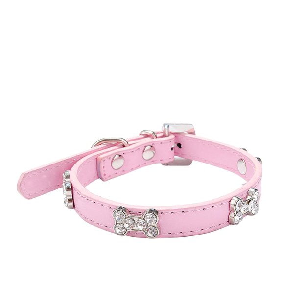 Shiny Rhinestone Pet Collar Bone Jewelry Dog Collar Small And Medium Dog Chain M