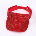 thumbnail image 1 of Shiny Rhinestones Sport Sun Visor Adjustable Summer Visor Caps (RD2 One Size), 1 of 3