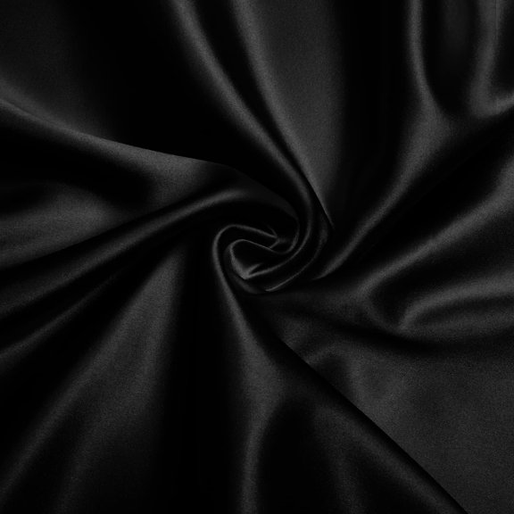 Shiny Satin Fabric 60 Inches Wide, High-Quality Polyester Material for Bridal Dresses, Crafts, Chair Sashes, Home Decor, DIY Gifts, 36x60 Inch Black