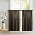 thumbnail image 1 of Shiny Satin Solid Café Tier Curtains Window Treatment Kitchen Home Décor, 1 of 2
