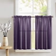thumbnail image 1 of Shiny Satin Solid Café Tier Curtains Window Treatment Kitchen Home Décor, 1 of 2