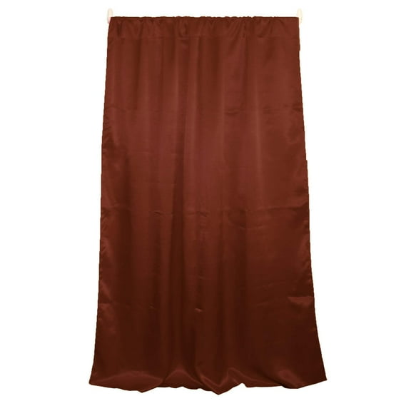 Shiny Satin Solid Single Curtain Panel Drapery 58 Inch Wide Rust