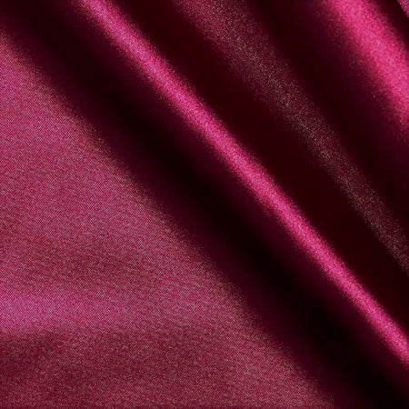Shiny Satin Stretch Medium-Heavy Weight on Polyester Spandex Fabric- By the Yard/Bulk (Burgundy)