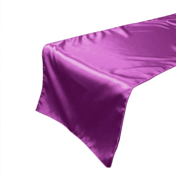 Shiny Satin Table Runner Solid Fuchsia