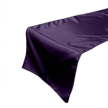 Shiny Satin Table Runner Solid Plum