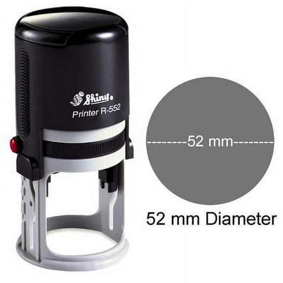 Shiny Self Inking Rubber Stamp Custom Round Logo Stamper Personalized 52 mm