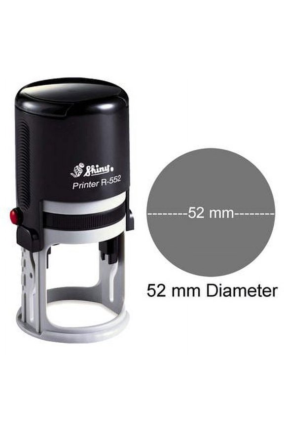 Shiny Self Inking Rubber Stamp Custom Round Logo Stamper Personalized 52 mm