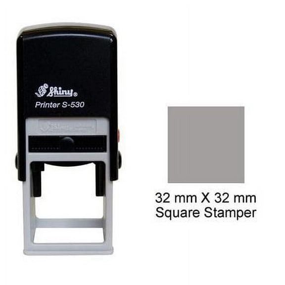 Shiny Self Inking Rubber Stamp Square 32 X 32mm Stamper Custom Office Logo /Text