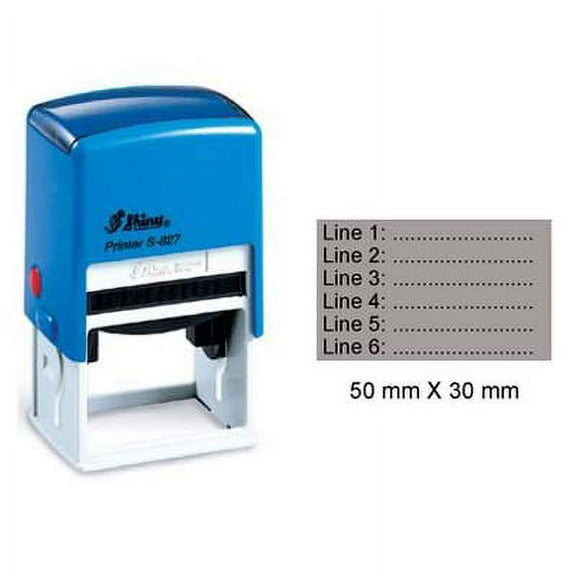 Shiny Self Inking Rubber Stamp Upto 6 Lines Of Custom Text Large 30 mm x 50 mm