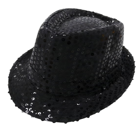 Shiny Sequin Newsboy Cap, Adult Retro Disco Dance Hat for Stage Performance & Party, Glittery Costume Accessory, 1 PC Black