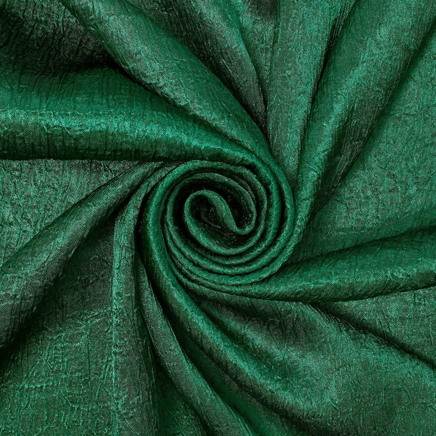 Shiny Shimmer Crinkle Satin Polyester 100 GSM Lightweight Fabric By The Yard - Hunter Green, 1 Yard