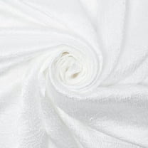 Shiny Shimmer Crinkle Satin Polyester 100 GSM Lightweight Fabric By The Yard - White, 1 Yard
