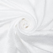 Shiny Shimmer Crinkle Satin Polyester 100 GSM Lightweight Fabric By The Yard - White, 1 Yard