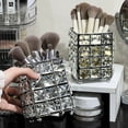 thumbnail image 1 of Shiny Silver Crystal Makeup Storage Cup, Multi-Use Makeup Brush Holder & Desk Pencil Organizer for Vanity Countertop, 1 of 6