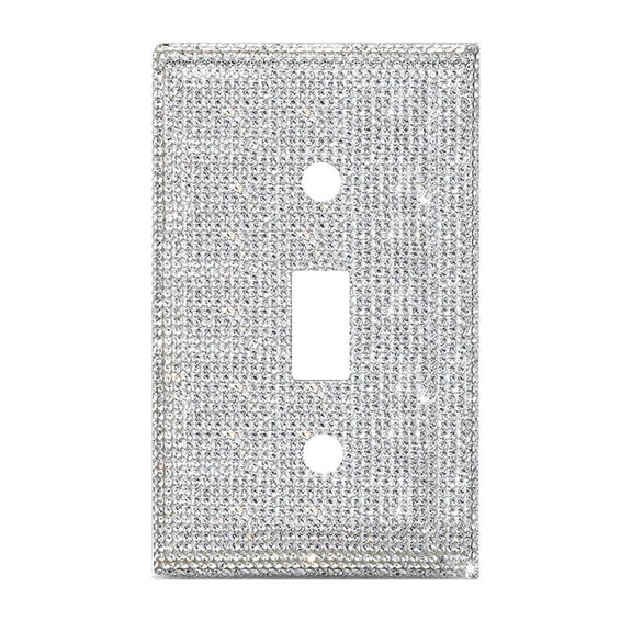 Shiny Silver Rhinestones Wall Plates Light Switch Cover Plate Decorative Wall Plate Single Toggle,US Standard Diamond Switch Socket AL-K001