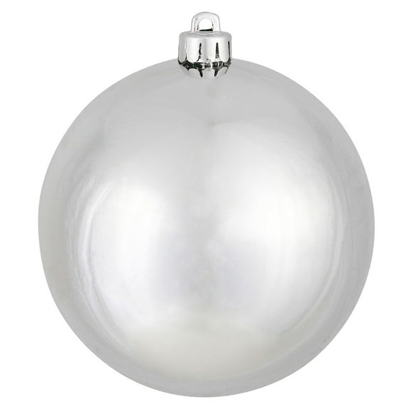 Shiny Silver UV Resistant Commercial Drilled Shatterproof Christmas Ball Ornament 8" (200mm)