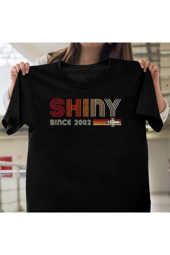 Shiny Since 2002 Retro Birth Year 22nd Birthday, Party Vibes V61398, for Men and Women, up to Size 5XL