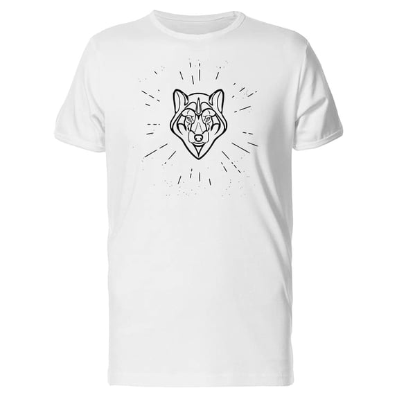Shiny Sketch Of A Wolf Head T-Shirt Men -Image by Shutterstock, Male 3X-Large