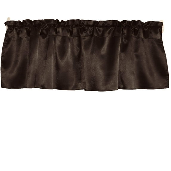 Shiny Smooth Satin Window Valance 58" Wide Brown