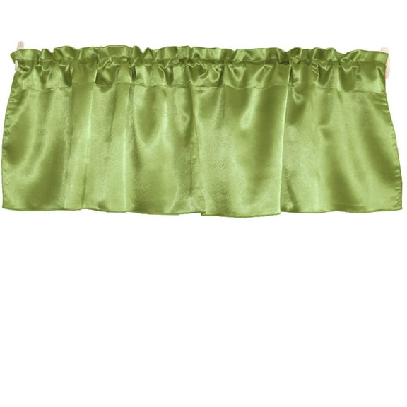 Shiny Smooth Satin Window Valance 58" Wide Lime Green