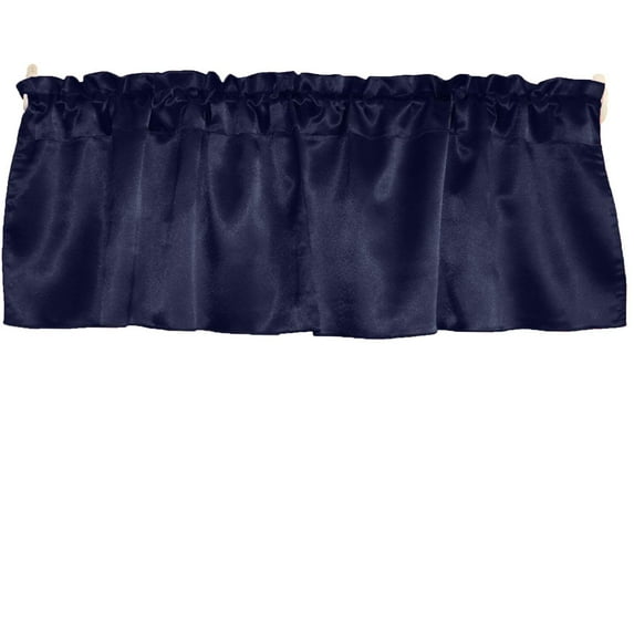 Shiny Smooth Satin Window Valance 58" Wide Navy