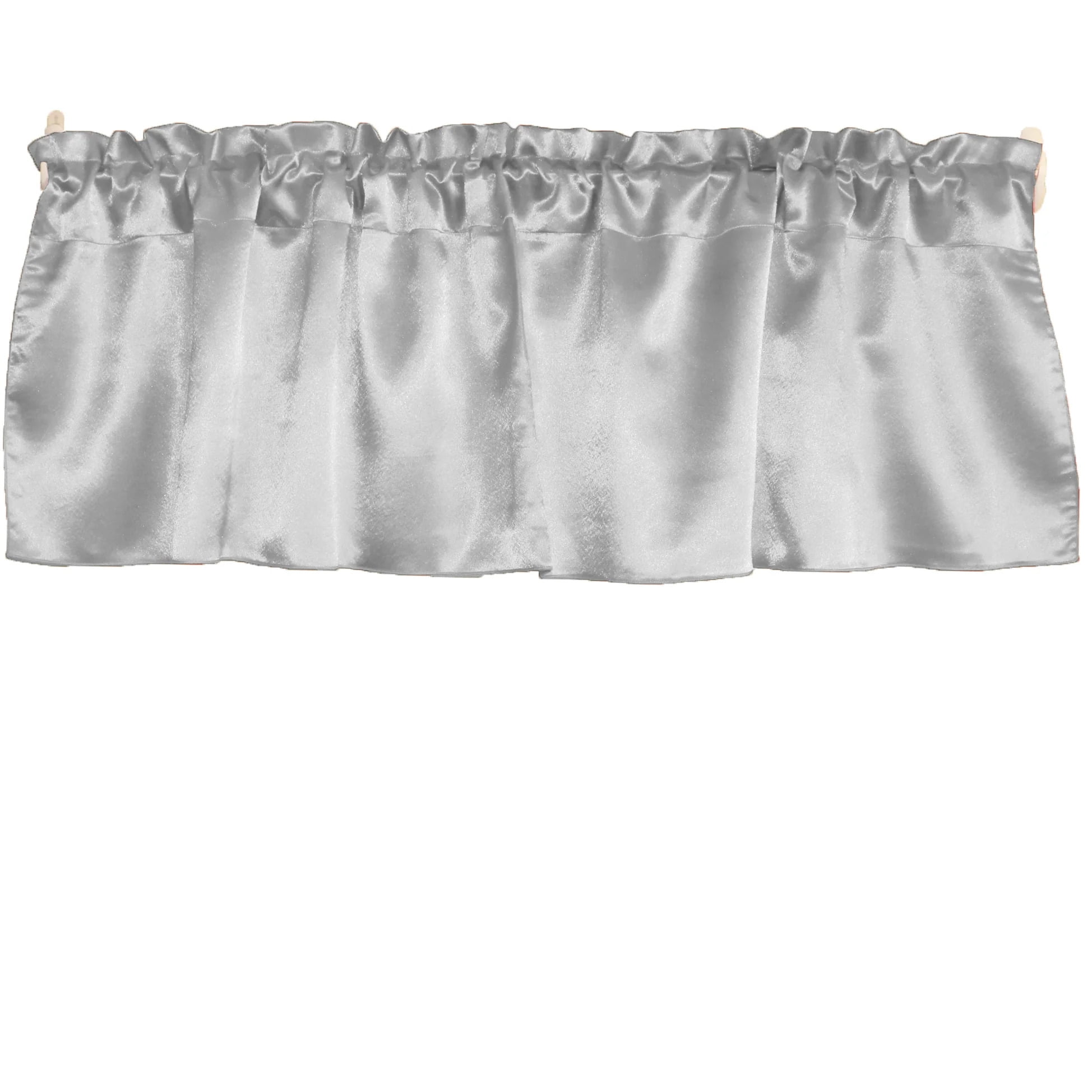Shiny Smooth Satin Window Valance 58" Wide Silver