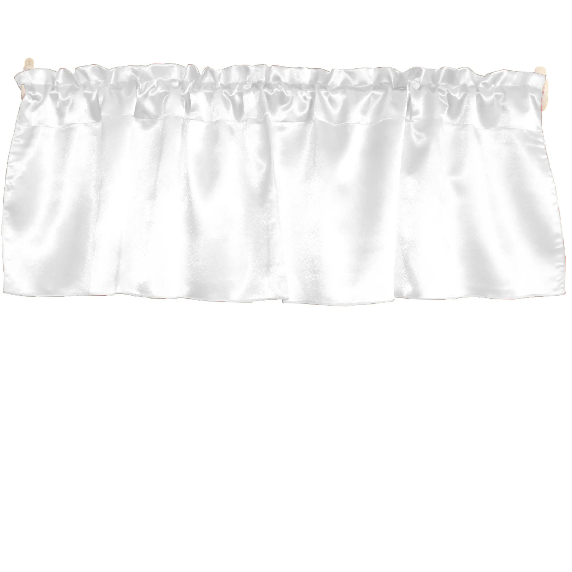 Shiny Smooth Satin Window Valance 58" Wide White